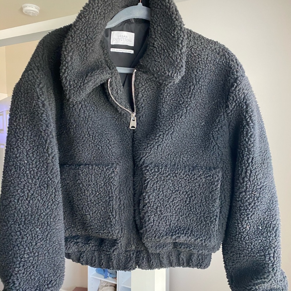 Urban Outfitters Cropped Teddy Jacket